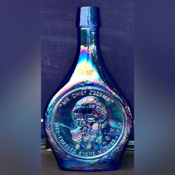 Vintage 1971 Antique WHEATON CARNIVAL GLASS Charles Evans Hughes Decanter Bottle - Picture 1 of 6